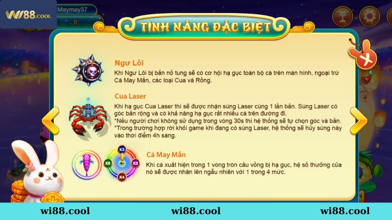 Tính năng đặc biệt trong game bắn cá Wi88